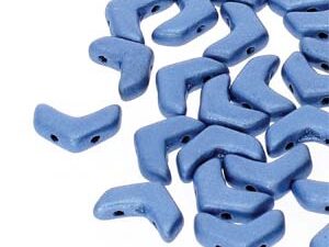 CHEV-23980-79031 Chevron Duo Beads Metallic Suede Blue 30 stuks-0