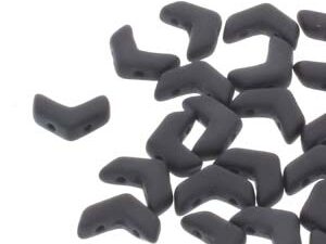 CHEV-23980-84110 Chevron Duo Beads Jet Matte 30 stuks-0