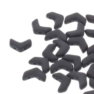 CHEV-23980-84110 Chevron Duo Beads Jet Matte 30 stuks-0