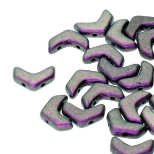 CHEV-23980-94101 Chevron Duo Beads Polychrome Black Raspberry 30 stuks-0 CHEV-23980-94101 Chevron Duo Beads Polychrome Black Raspberry
