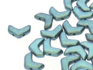 CHEV-23980-94104 Chevron Duo Beads Polychrome Mint Chocolate 30 stuks-0