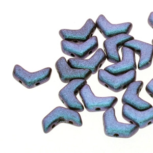 CHEV-23980-94105 Chevron Duo Beads Polychrome Blueberry 30 stuks-0