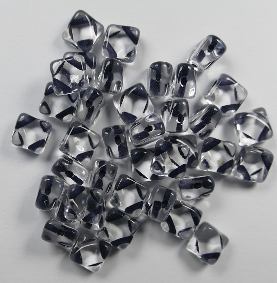 SL-00030-44849 Silky Bead Crystal Black Lined 30 Pc.-0