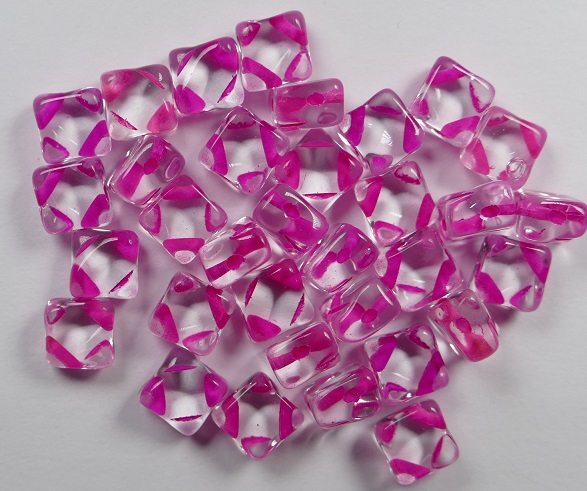 SL-00030-44877 Silky Bead Crystal Pink Lined 30 Pc.-0 SL-00030-44877 Silky Bead Crystal Pink Lined 30 Pc.-0