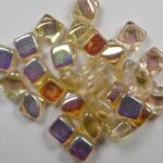 SL-00030-98531 Silky Bead Crystal Yellow Rainbow 30 Pc.-0