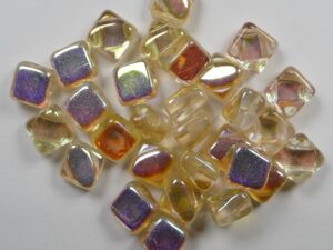 SL-00030-98531 Silky Bead Crystal Yellow Rainbow 30 Pc.-0