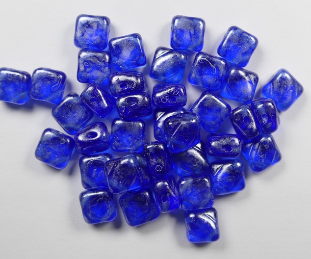 SL-30060-56901 Silky Bead Sapphire Silver Shimmer 30 Pc.-0
