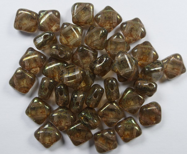 SL-40020-15495 Silky Bead Black Diamond Red Terracotta 30 Pc.-0