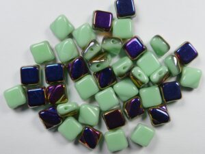 SL-53100-29500 Silky Bead Opaque Light Green Sliperit 30 Pc.-0