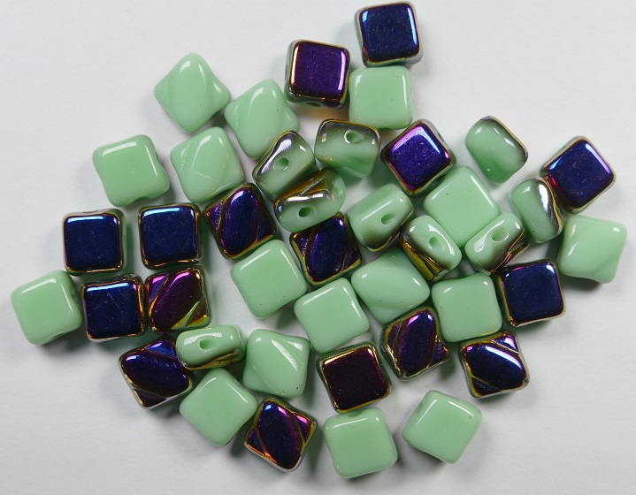 SL-53100-29500 Silky Bead Opaque Light Green Sliperit 30 Pc.-0 SL-53100-29500 Silky Bead Opaque Light Green Sliperit 30 Pc.-0