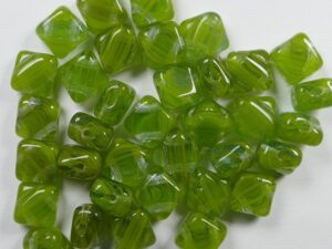 SL-99992 Silky Bead White Opal Mixed Green 30 Pc.-0