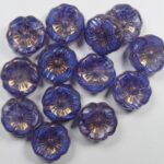 0090055 Blue Lined Copper Washed Table Cut Flower 6 stuks-0