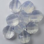 0140257 White Opal Lamel Facet 12 mm. 8 Stuks.-0