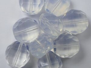 0140257 White Opal Lamel Facet 12 mm. 8 Stuks.-0