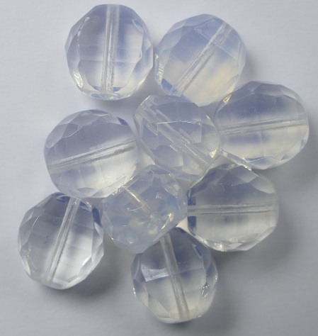 0140257 White Opal Lamel Facet 12 mm. 8 Stuks.-0 0140257 White Opal Lamel Facet 12 mm. 8 Stuks.-0