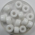 0140258 Chalk White Roller Bead. 25 Pc.-0