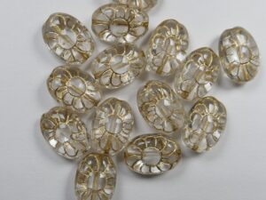 0150122 Ovale bloem Crystal gold inlay 12 stuks-0