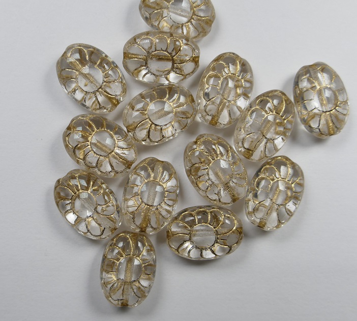 0150122 Ovale bloem Crystal gold inlay 12 stuks-0 0150122 Ovale bloem Crystal gold inlay 12 stuks-0