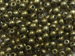 03-R-04B08 Colortrends Saturated Metallic Golden Lime Round 3 mm. 100 stuks-0