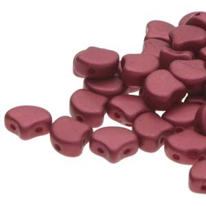 GIN-02010-29717 Matubo 2 Hole Ginko Bead Chatoyant Red 10 gram-0