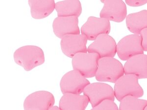GIN-02010-92923 Bondeli Matt Soft Pink Matubo 2 Hole Ginko Bead