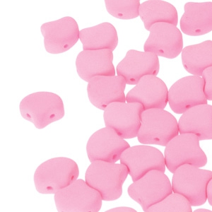 GIN-02010-92923 Matubo 2 Hole Ginko Bead Bondeli Matt Soft Pink 10 gram-0