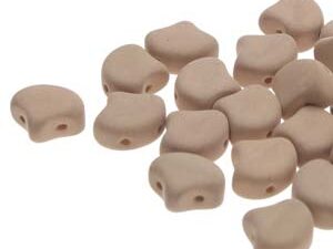 GIN-02010-92940 Bondeli Matt Capuccino Matubo 2 Hole Ginko Bead