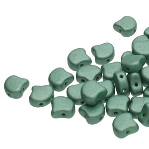 GIN-23980-79051 Matubo 2 Hole Ginko Bead Metallic Suede Light Green 10 gram-0