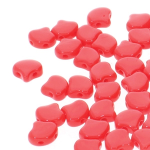 GIN-93200 Matubo 2 Hole Ginko Bead Opaque Red 10 gram-0
