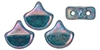 GIN-63130-15001 Matubo 2 Hole Ginko Bead Nebula Turquoise 10 gram-0