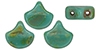 GIN-63130-86805 Matubo 2 Hole Ginko Bead Turquoise Picasso 10 gram-0