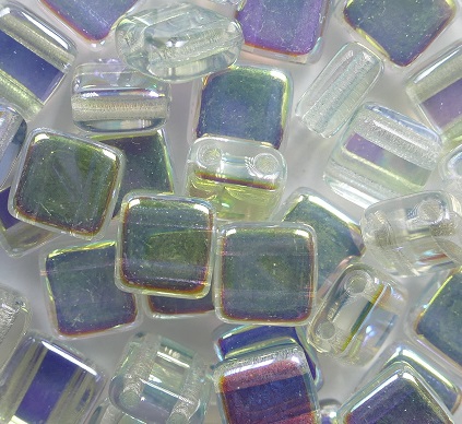 TH-00030-98538 2Hole Square Crystal Blue Rainbow 25 Pc-0 TH-00030-98538 2Hole Square Crystal Blue Rainbow 25 Pc-0
