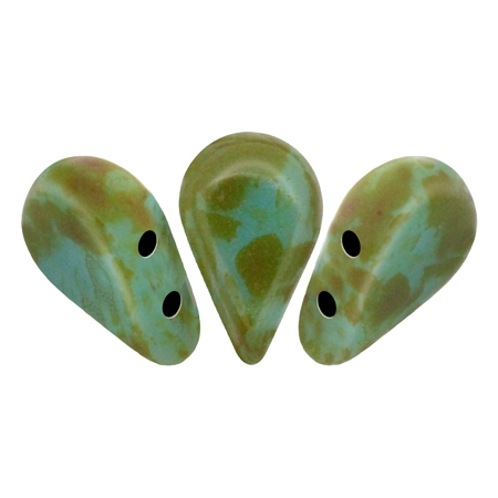 AM-63020-43400 Amos® par Puca Opaque Aqua Silver Picasso 10 gram-0 AM-63020-43400 Amos® par Puca Opaque Aqua Silver Picasso 10 gram-0
