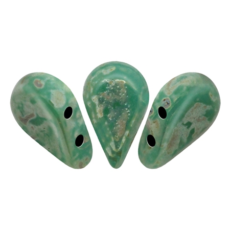 AM-63130-43400 Amos® par Puca Opaque Green Turquoise Silver Picasso 10 gram-0 AM-63130-43400 Amos® par Puca Opaque Green Turquoise Silver Picasso 10 gram-0