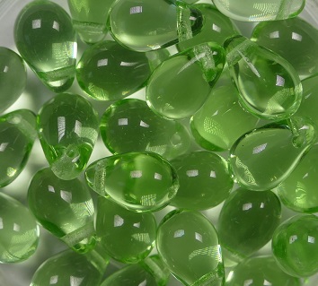 CD-6×9-50500 Light Peridot Czech Glass Drops 40 stuks-0