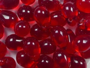 CD-9x6-90080 Siam Ruby Czech Glass Drops