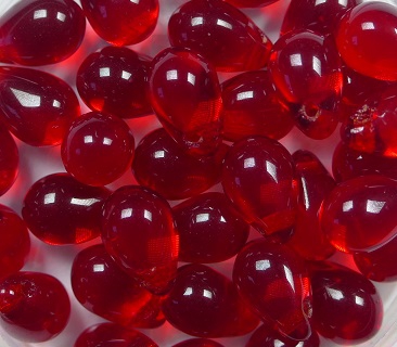 CD-6×9-90080 Siam Ruby Czech Glass Drops 40 stuks-0