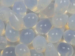 CD-6x9-01000 Opal White Czech Glass Drops 40 stuks-0