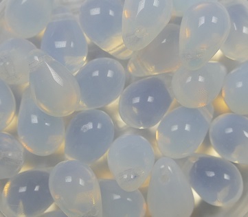 CD-6x9-01000 Opal White Czech Glass Drops 40 stuks-0 CD-6x9-01000 Opal White Czech Glass Drops 40 stuks-0