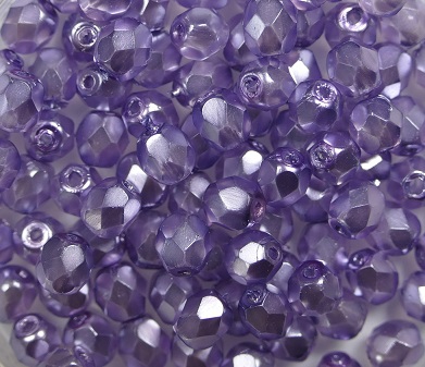 0080701 Crystal Pearl Lavender facet 4 mm. 50 Pc.-0 0080701 Crystal Pearl Lavender facet 4 mm. 50 Pc.-0