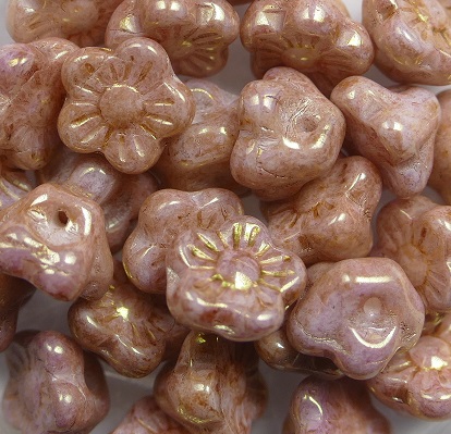 FLB-03000-14495 Chalk White Red Luster Flower Button 40 Pc.-0 FLB-03000-14495 Chalk White Red Luster Flower Button 40 Pc.-0