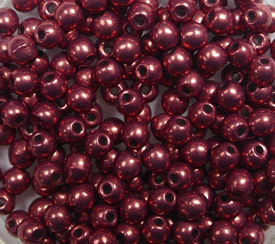 03-R-06B02 Colortrends Saturated Metallic Valiant Poppy Round 3 mm. 100 stuks-0 03-R-06B02 Colortrends Saturated Metallic Valiant Poppy Round 3 mm. 100 stuks-0