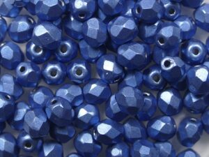 FP1-04-05A05 Color Trends Saturated Metallic Little Boy Blue Czech Glass Facet Firepolish 4mm 50 stuks