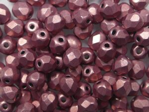 FP1-04-05A07 Color Trends Saturated Metallic Blooming Dahlia Czech Glass Facet Firepolish 4mm 50 stuks