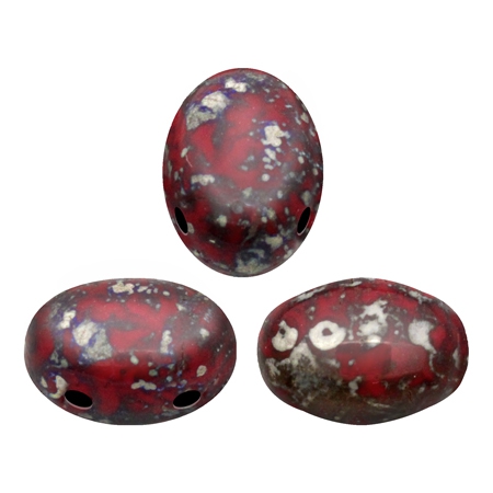 SAM-93200-43400 Samos® par Puca Opaque Coral Red Picasso 10 gram-0 SAM-93200-43400 Samos® par Puca Opaque Coral Red Picasso 10 gram-0