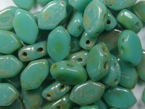 PAR-63130-43400 Paros® par Puca Opaque Green Turquoise Silver Picasso 10 gram