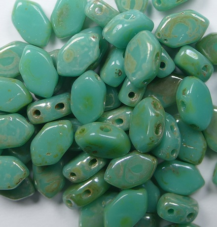 perles par puca paros opaque green turquoise silver picasso