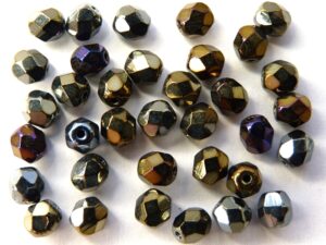 FP1-05-23980-21415 Brown Iris Czech Glass Facet Firepolish 5mm 35 stuks - Afbeelding 1