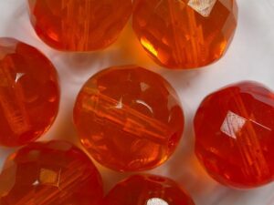 0060120 Hyacinth Melee Czech Glass Facet Firepolish 12mm 7 stuks - Afbeelding 1