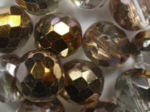0070431 Crystal Capri Gold Czech Glass Facet Firepolish 10mm 8 stuks - Afbeelding 1